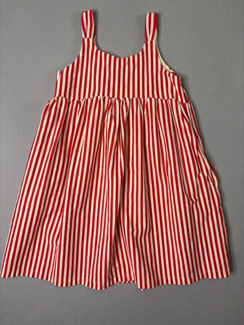 Hanna Anderson Playground Dress Empire Waist Red Stripes
